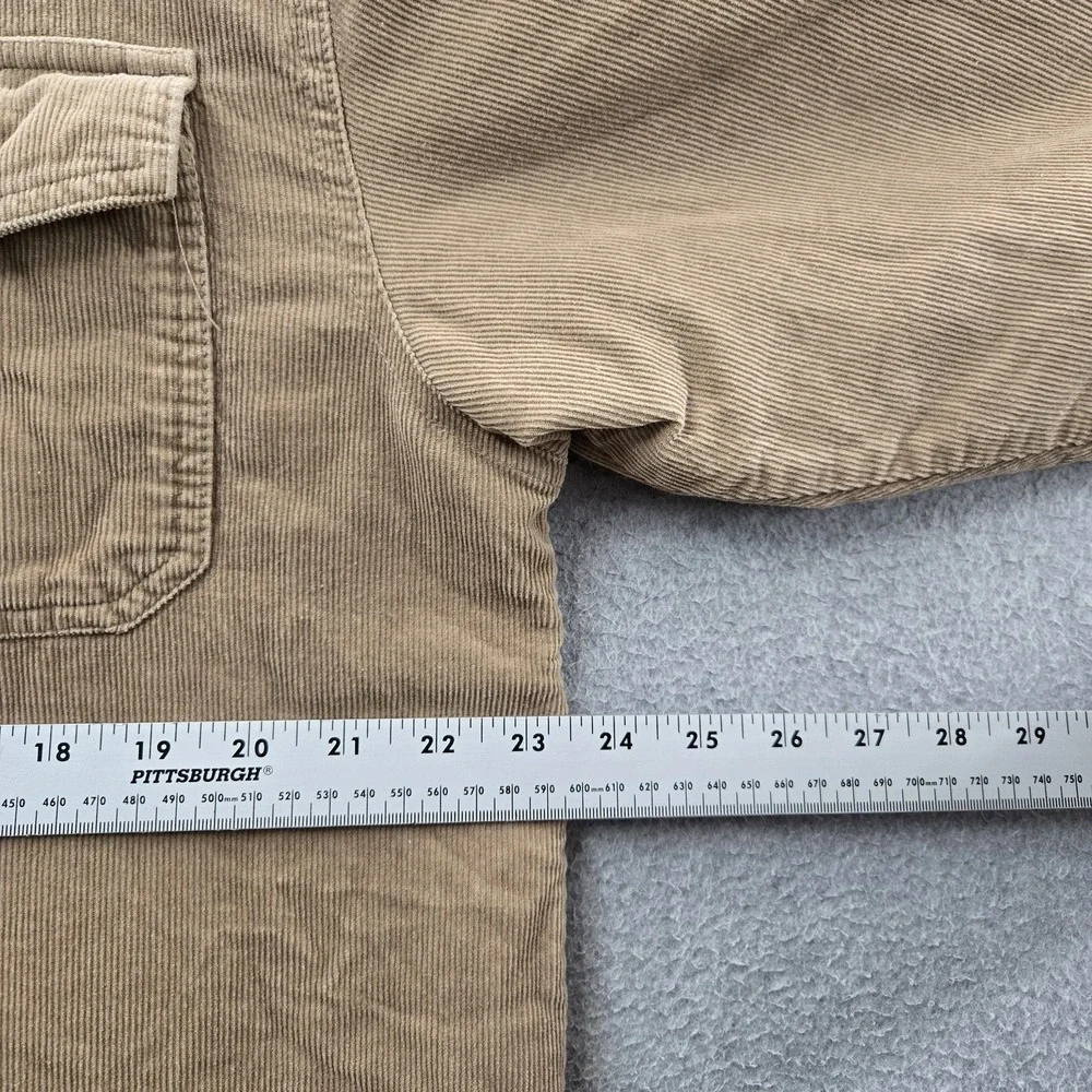 Levi's Men Jacket L Tan Shirt Button Long Sleeve‎ Corduroy Work Sherpa Lined